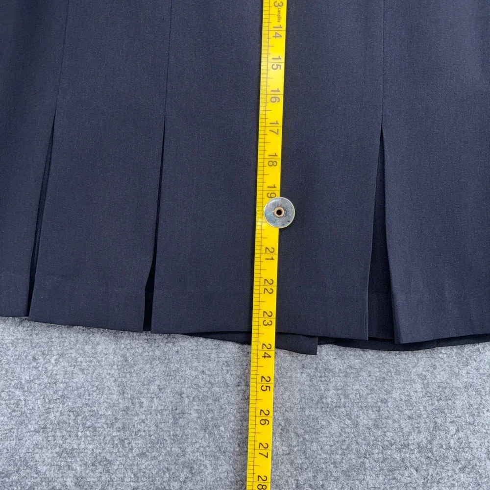 Norton McNaughton Pleated Hem Skirt Womens 10 Polyester Navy Blue